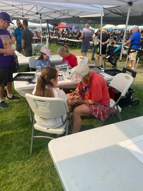 An entertainer interacting with guests