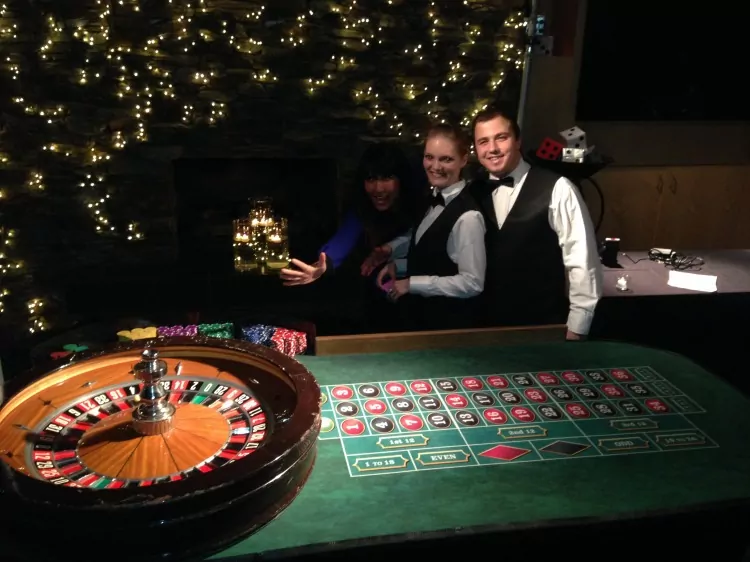 BC Event Makers casino crew at a roulette table