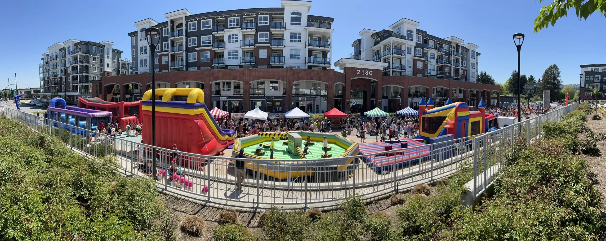 A BC Event Makers community day with rides and inflatables